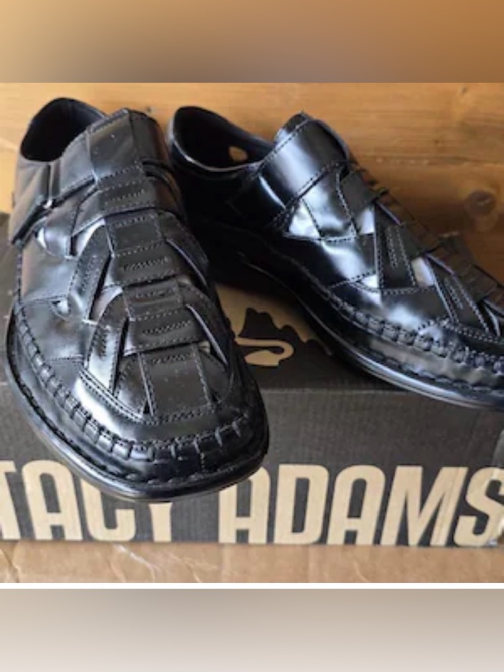 Stacy Adams Men's Black Fisherman Leather Dress Shoe